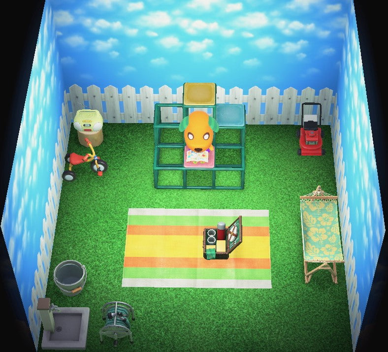 Biskit house interior in Animal Crossing: New Horizons