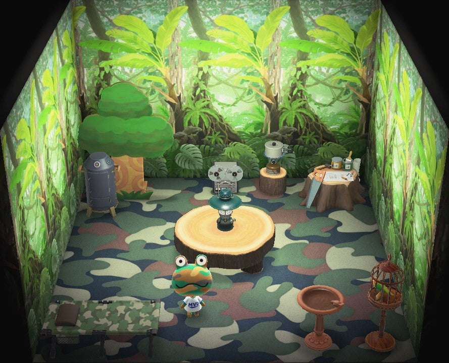 Camofrog house interior in Animal Crossing: New Horizons