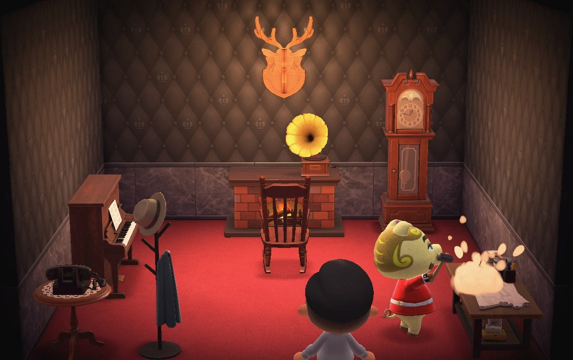 Chops house interior in Animal Crossing: New Horizons
