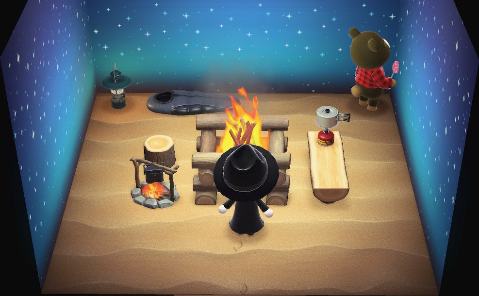 Grizzly house interior in Animal Crossing: New Horizons