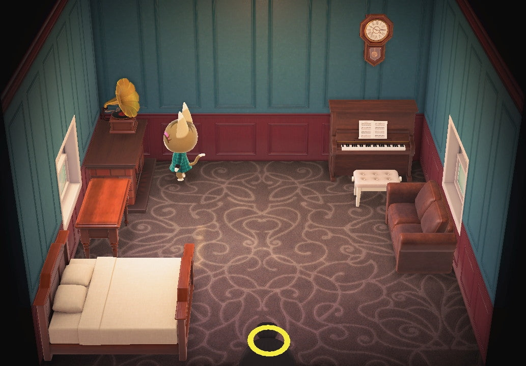 Kitty house interior in Animal Crossing: New Horizons