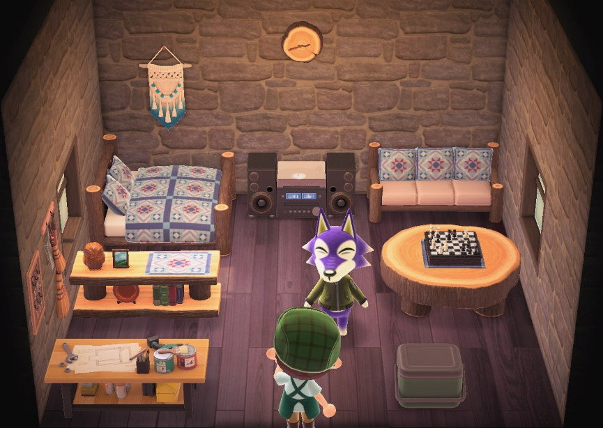 Lobo house interior in Animal Crossing: New Horizons