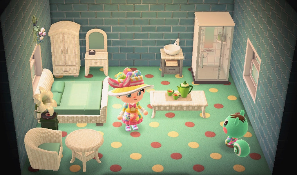 Mint house interior in Animal Crossing: New Horizons