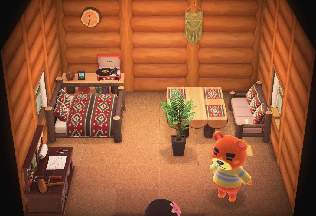 Teddy house interior in Animal Crossing: New Horizons