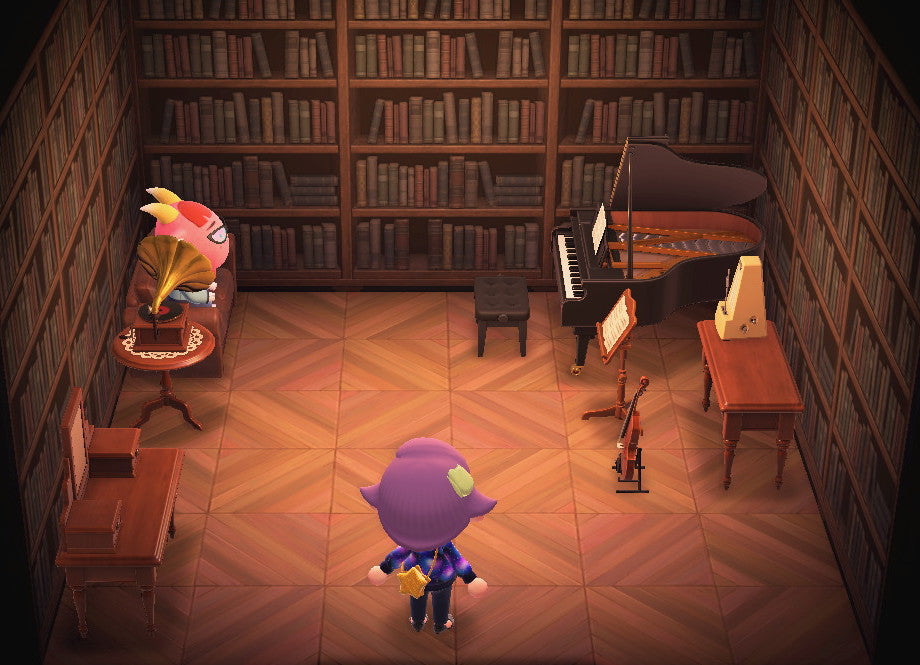 Velma house interior in Animal Crossing: New Horizons