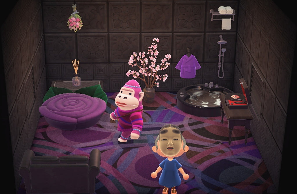 Violet house interior in Animal Crossing: New Horizons