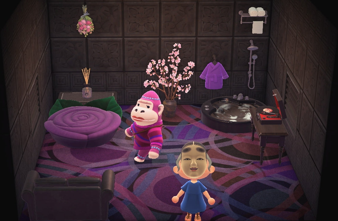 Violet house interior in Animal Crossing: New Horizons
