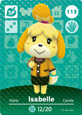 Isabelle - Winter #113 - Animal Crossing Series 2 amiibo Card