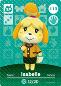 Isabelle - Winter #113 - Animal Crossing Series 2 amiibo Card