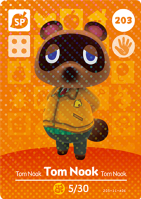 Tom Nook - Jacket #203 - Animal Crossing Series 3 amiibo Card