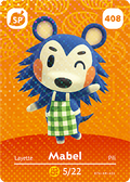 Mabel #408 - Animal Crossing Series 5 amiibo Card