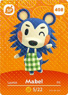 Mabel #408 - Animal Crossing Series 5 amiibo Card