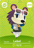 Label #410 - Animal Crossing Series 5 amiibo Card