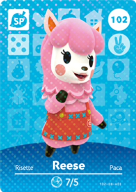Reese #102 - Animal Crossing Series 2 amiibo Card