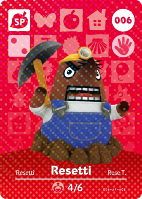 Resetti #006 - Animal Crossing Series 1 amiibo Card