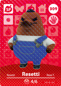 Resetti - Without Hat #309 - Animal Crossing Series 4 amiibo Card