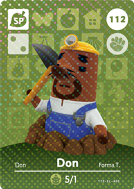 Don Resetti #112 - Animal Crossing Series 2 amiibo Card