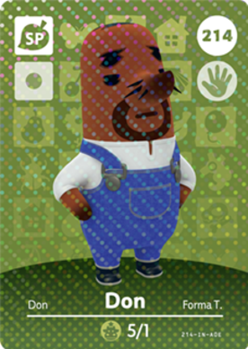 Don Resetti - Without Hat #214 - Animal Crossing Series 3 amiibo Card