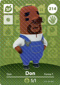 Don Resetti - Without Hat #214 - Animal Crossing Series 3 amiibo Card