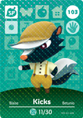 Kicks #103 - Animal Crossing Series 2 amiibo Card