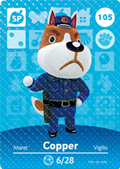 Copper #105 - Animal Crossing Series 2 amiibo Card