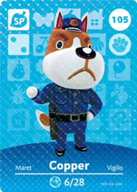 Copper #105 - Animal Crossing Series 2 amiibo Card