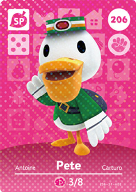 Pete #206 - Animal Crossing Series 3 amiibo Card