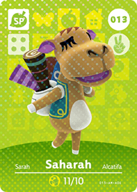 Saharah #013 - Animal Crossing Series 1 amiibo Card