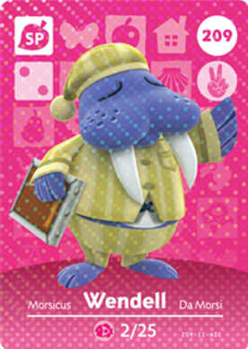 Wendell #209 - Animal Crossing Series 3 amiibo Card
