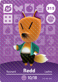 Redd - Shirt #315 - Animal Crossing Series 4 amiibo Card