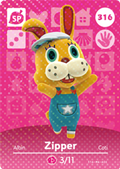 Zipper #316 - Animal Crossing Series 4 amiibo Card