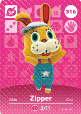 Zipper #316 - Animal Crossing Series 4 amiibo Card