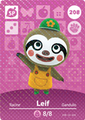 Leif #208 - Animal Crossing Series 3 amiibo Card
