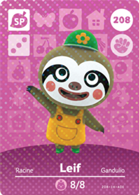 Leif #208 - Animal Crossing Series 3 amiibo Card