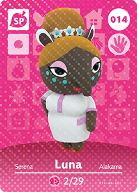 Luna #014 - Animal Crossing Series 1 amiibo Card