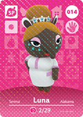 Luna #014 - Animal Crossing Series 1 amiibo Card