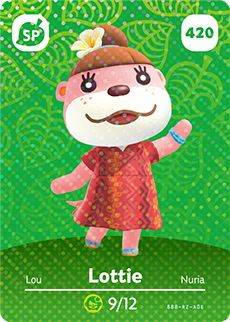 Lottie - Island #420 - Animal Crossing Series 5 amiibo Card