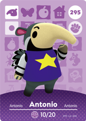 Antonio #295 - Animal Crossing Series 3 amiibo Card