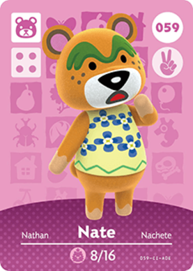 Nate #059 - Animal Crossing Series 1 amiibo Card