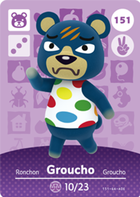 Groucho #151 - Animal Crossing Series 2 amiibo Card