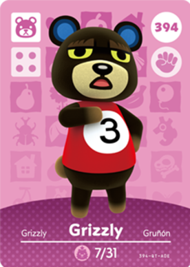 Grizzly #394 - Animal Crossing Series 4 amiibo Card