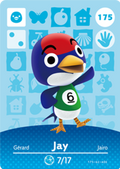 Jay #175 - Animal Crossing Series 2 amiibo Card