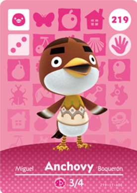 Anchovy #219 - Animal Crossing Series 3 amiibo Card