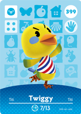 Twiggy #399 - Animal Crossing Series 4 amiibo Card
