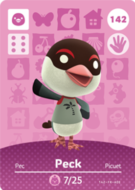 Peck #142 - Animal Crossing Series 2 amiibo Card