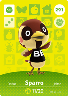Sparro #291 - Animal Crossing Series 3 amiibo Card