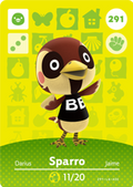 Sparro #291 - Animal Crossing Series 3 amiibo Card