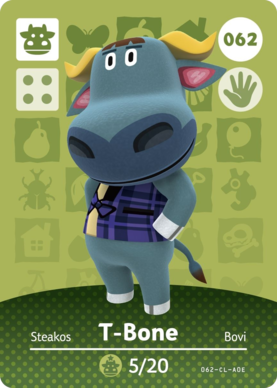 T-Bone #062 - Animal Crossing Series 1 amiibo Card