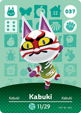 Kabuki #037 - Animal Crossing Series 1 amiibo Card