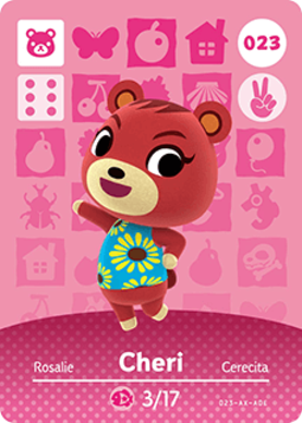 Cheri #023 - Animal Crossing Series 1 amiibo Card